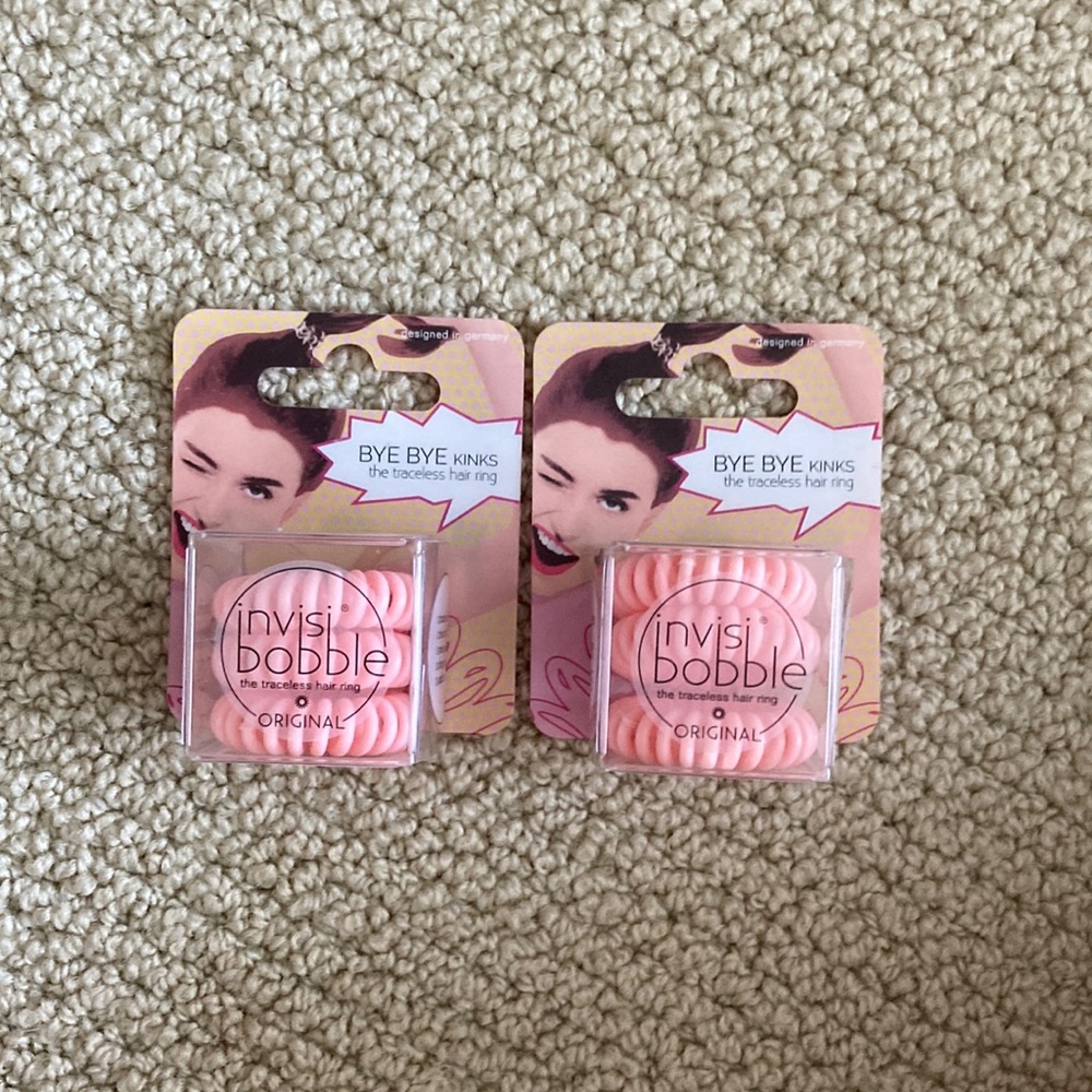 Invisibobble The Traceless Hair Ring Hair Ties Pink 6 Count Bundle Original NWT